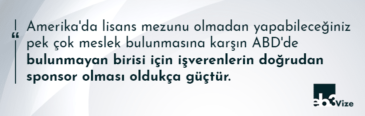 amerikada diplomasız yapılabilecek meslekler