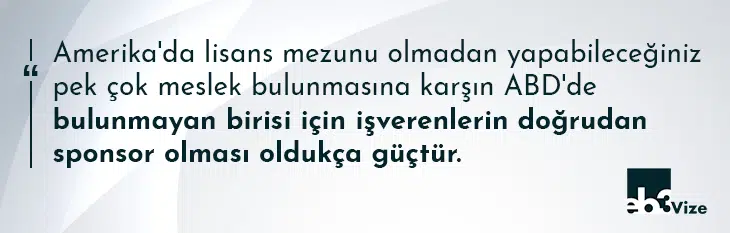 amerikada diplomasız yapılabilecek meslekler
