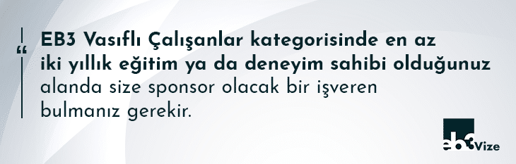 eb3 nitelikli çalışan kategorisi