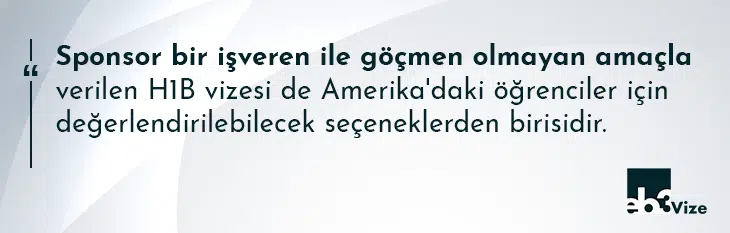 amerika f1 vizesinden h1b geçiş
